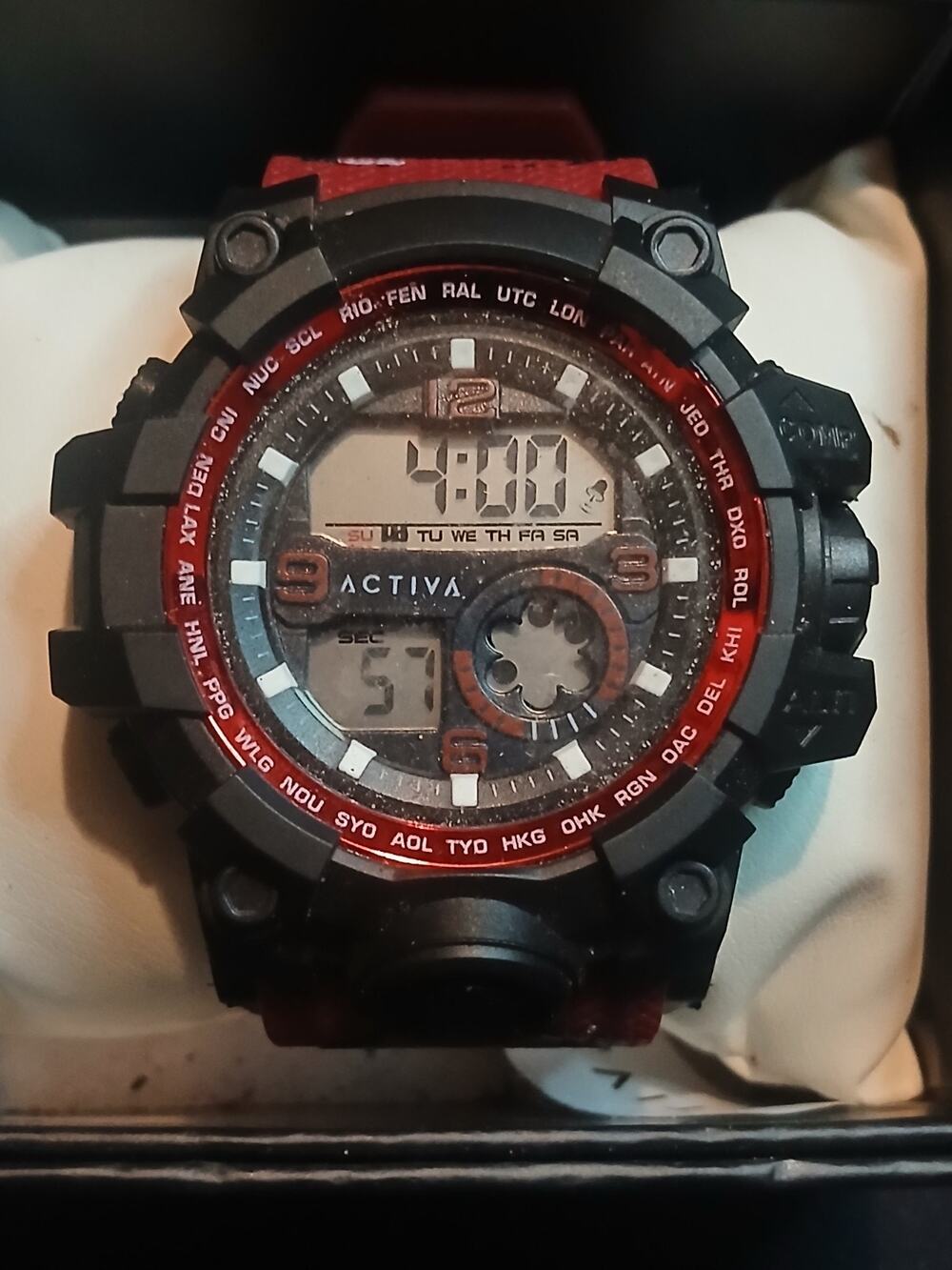 Activa X Invicta Men's 54.5mm Red/Black Shock Resistant Digital Sport Watch